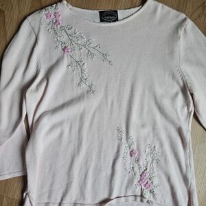 Carolyn Taylor Light Pink Embroidered Sweater